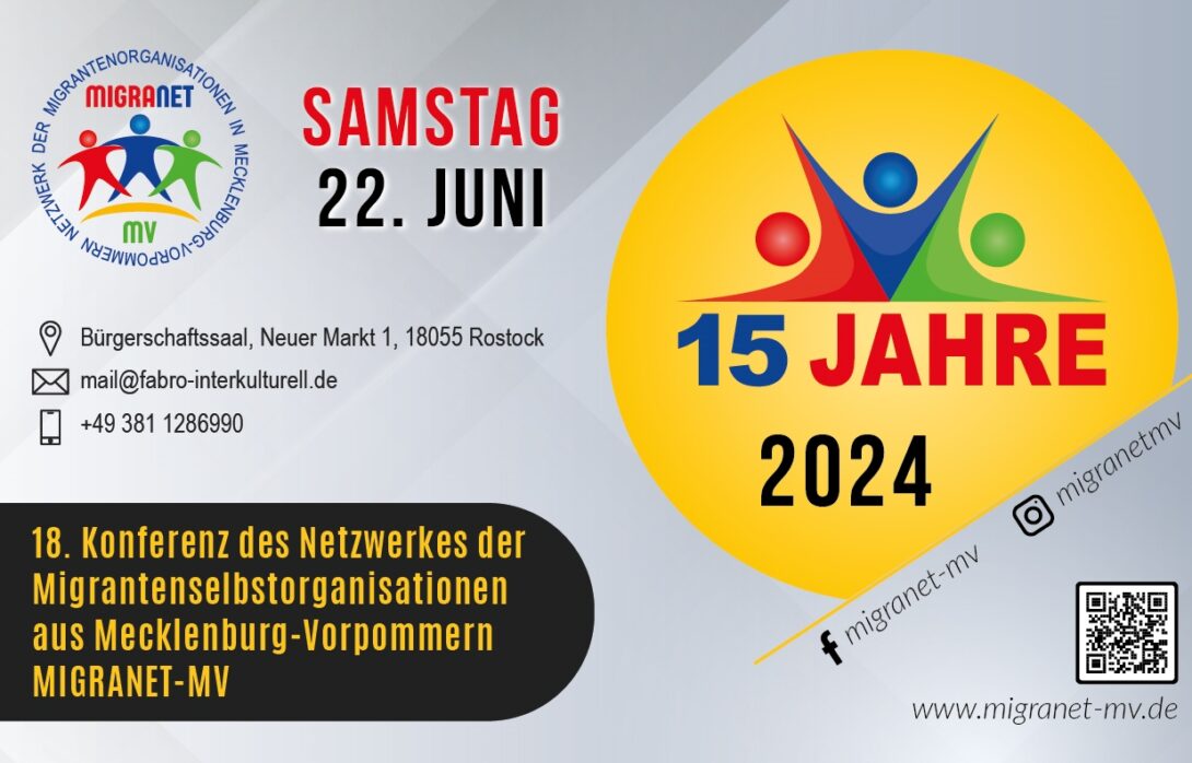 18. Konferenz des Netzwerkes der Migrantenselbstorganisationen aus Mecklenburg-Vorpommern MIGRANET-MV